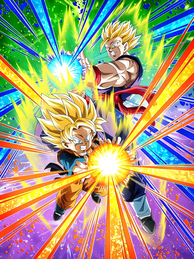 Super Saiyan Gohan (Teen) & 
Super Saiyan Goten (Kid) artwork