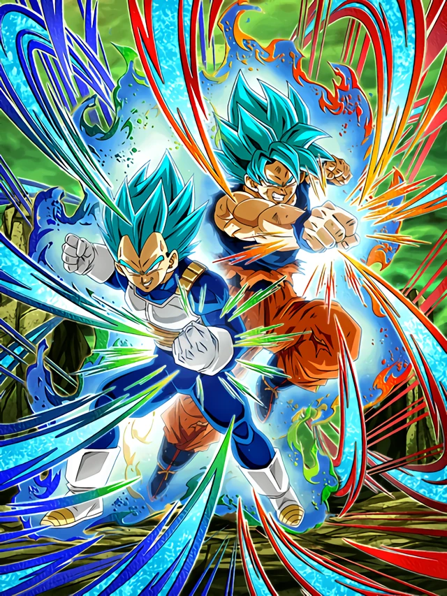 Super Saiyan God SS Goku & 
Super Saiyan God SS Vegeta artwork