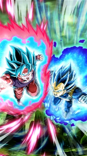 Super Saiyan God SS Goku (Kaioken) & 
Super Saiyan God SS Evolved Vegeta artwork