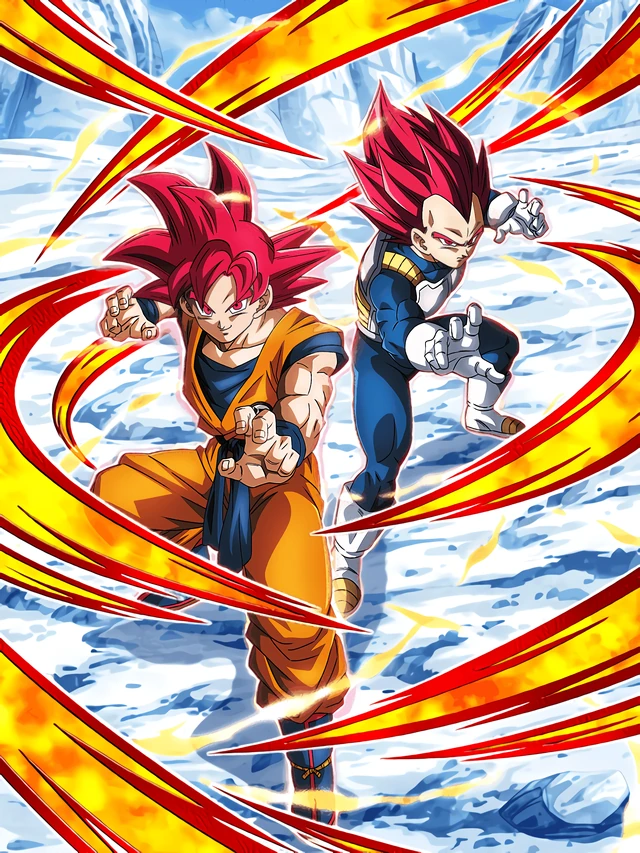 Super Saiyan God Goku & Super Saiyan God Vegeta artwork