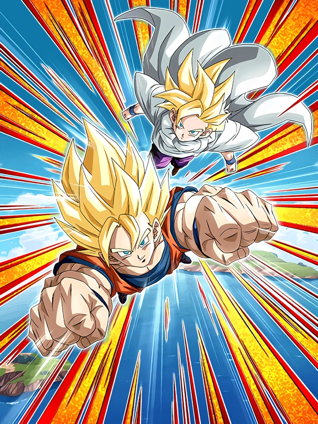Super Saiyan Goku & Super Saiyan Gohan (Youth) artwork