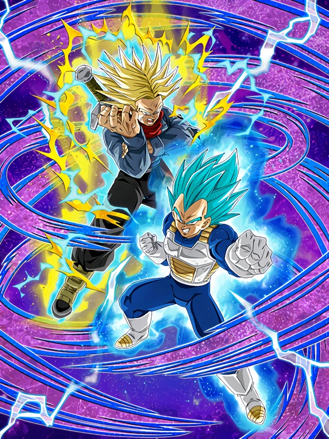 Super Saiyan God SS Vegeta & Super Saiyan Trunks (Future) artwork