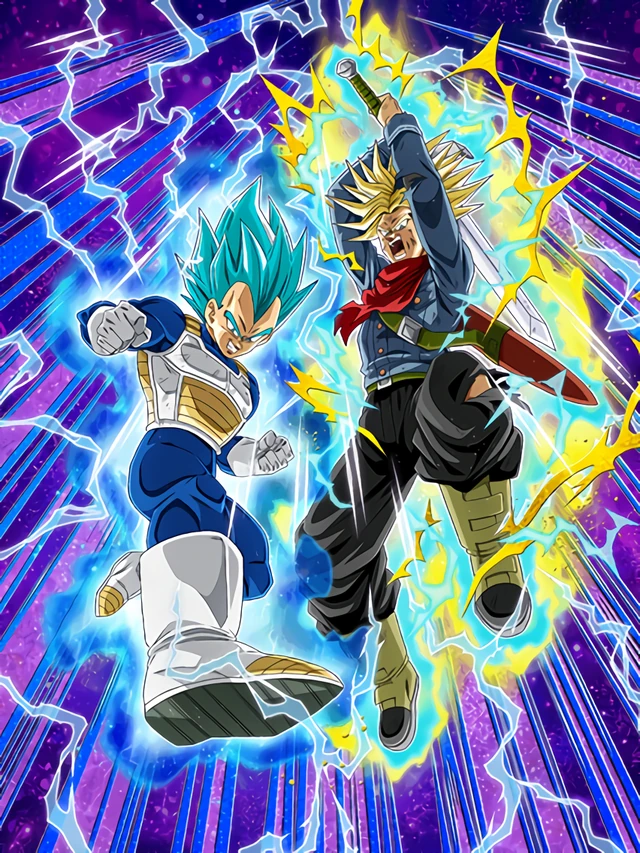 Super Saiyan God SS Vegeta &
Super Saiyan Trunks (Future) artwork