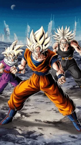 Super Saiyan Goku & Super Saiyan Gohan (Youth) &
Super Saiyan Trunks (Teen) artwork