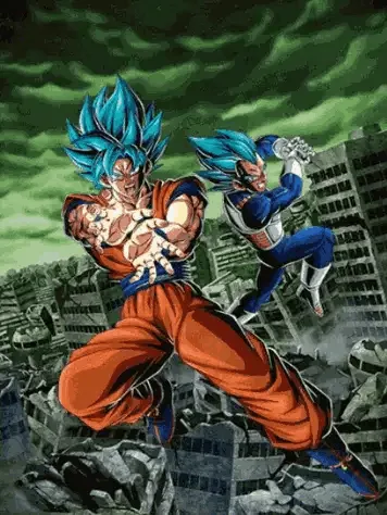 Super Saiyan God SS Goku +
Super Saiyan God SS Vegeta artwork